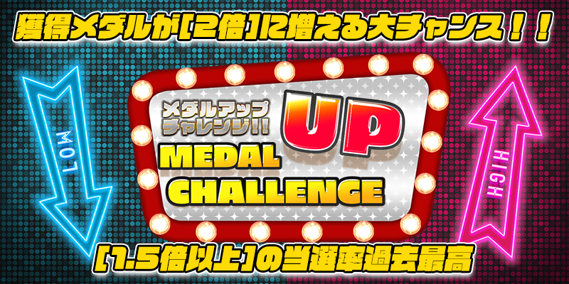 【1.5倍以上当選率過去最高！】設定3or5のイベント同時開催！ゲーム番号末尾が3/5の台で驚愕のメダルアップチャレンジ開催！