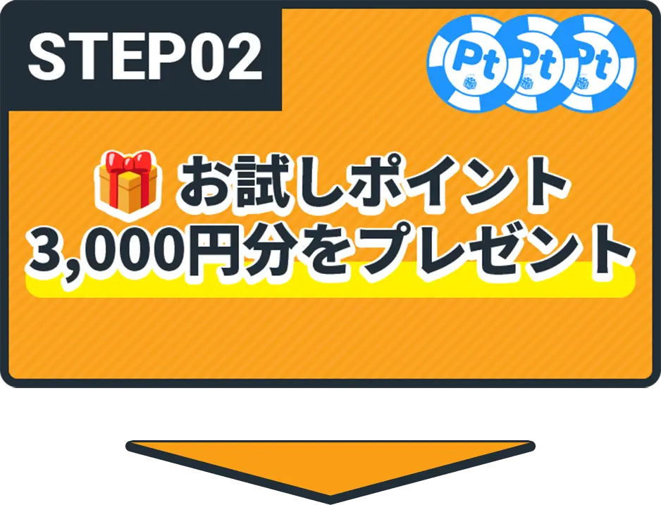 STEP02 お試しポイント3,000円分をプレゼント